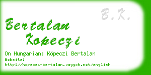 bertalan kopeczi business card